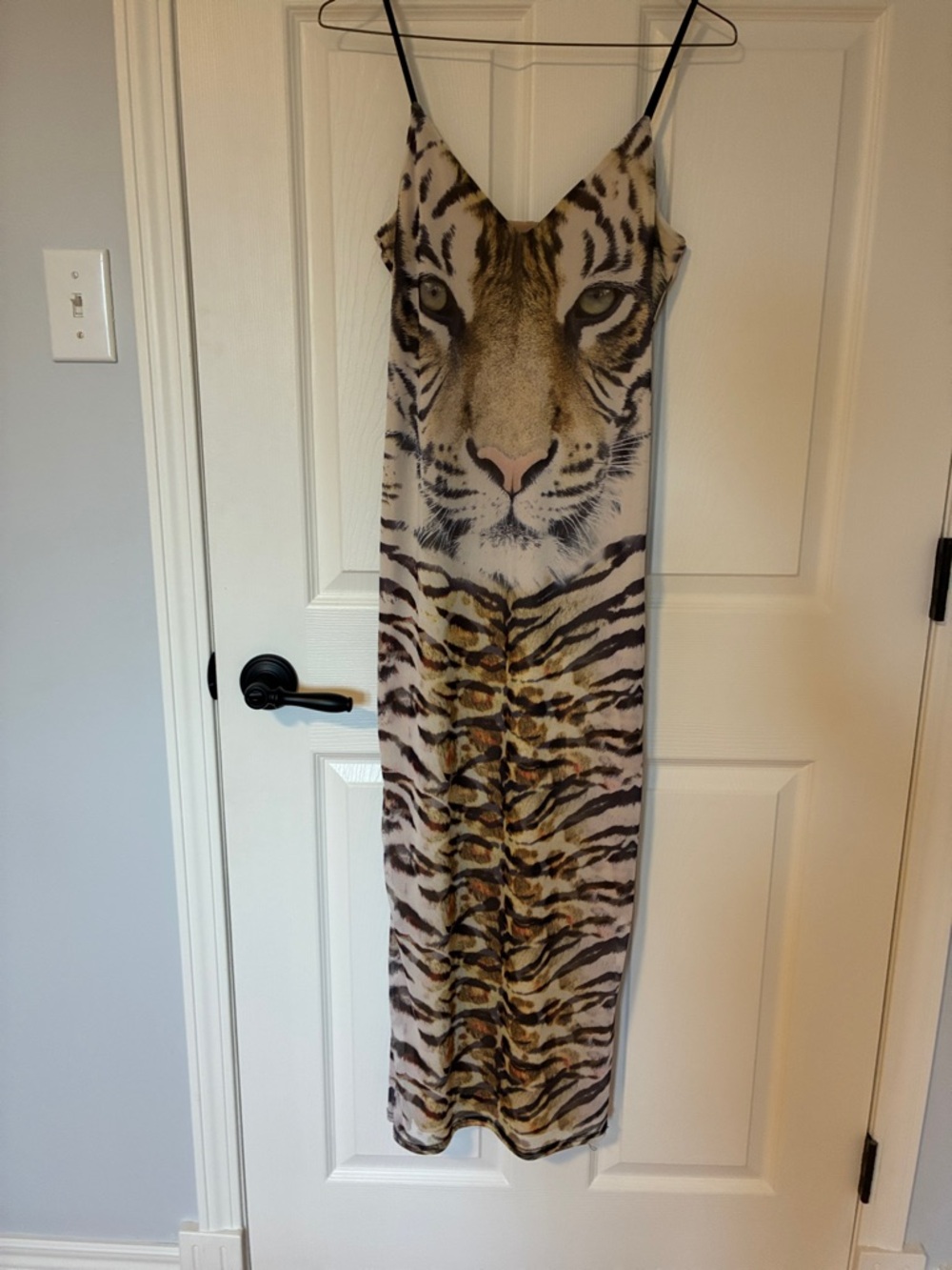 AFRM Tiger Print Maxi Dress in Beige, Brown, Black